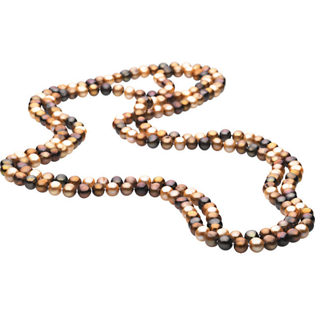 72″ Inch Genuine Freshwater Cultured Dyed Chocolate Brown Pearl Rope