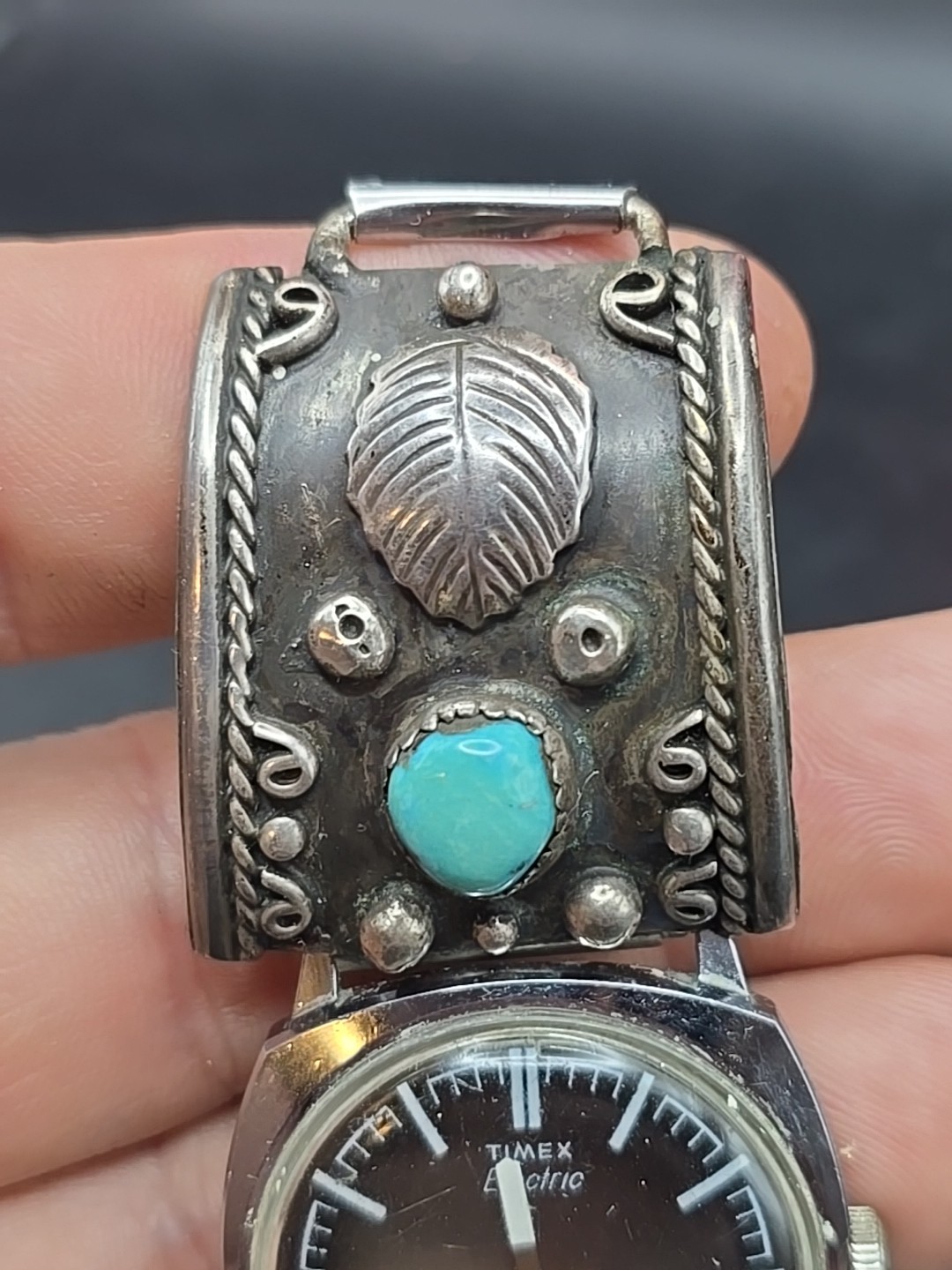 Timex Dynabeat Electric Men’s Watch With Navajo Sterling And Turquoise Band