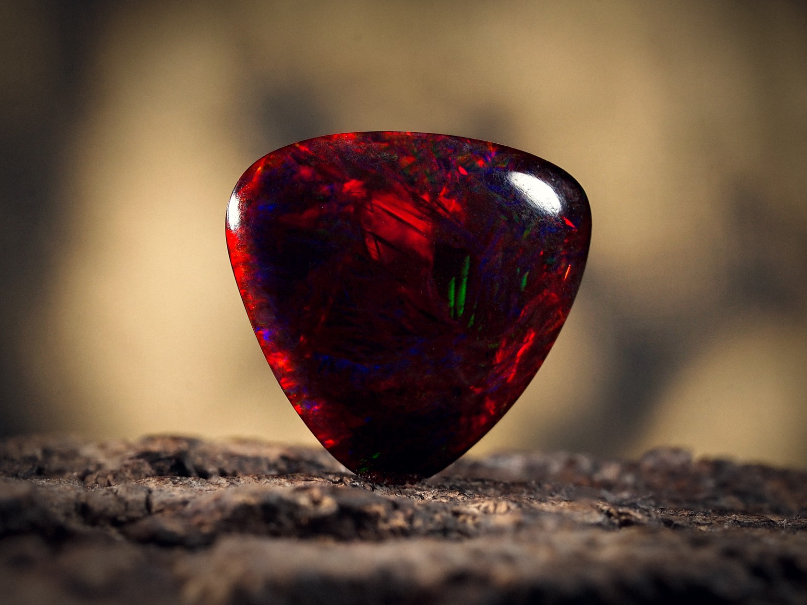 3.00 Carat Ethiopian Black Opal Cabochon 12x12x4 MM Trillion Shape Welo Fire