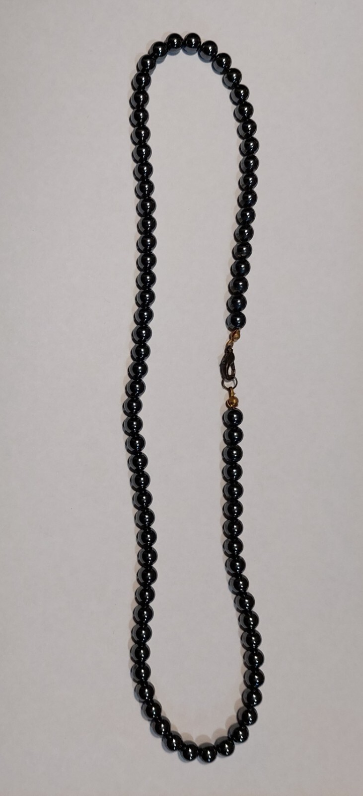 Non Magnetic Black Hematite round beads necklace 50 cm/ approx 20 inch long.