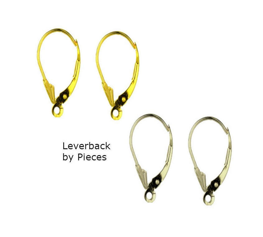 14k Yellow or White Gold Fleur De Lis LeverBack Earring Finding by Piece!!*