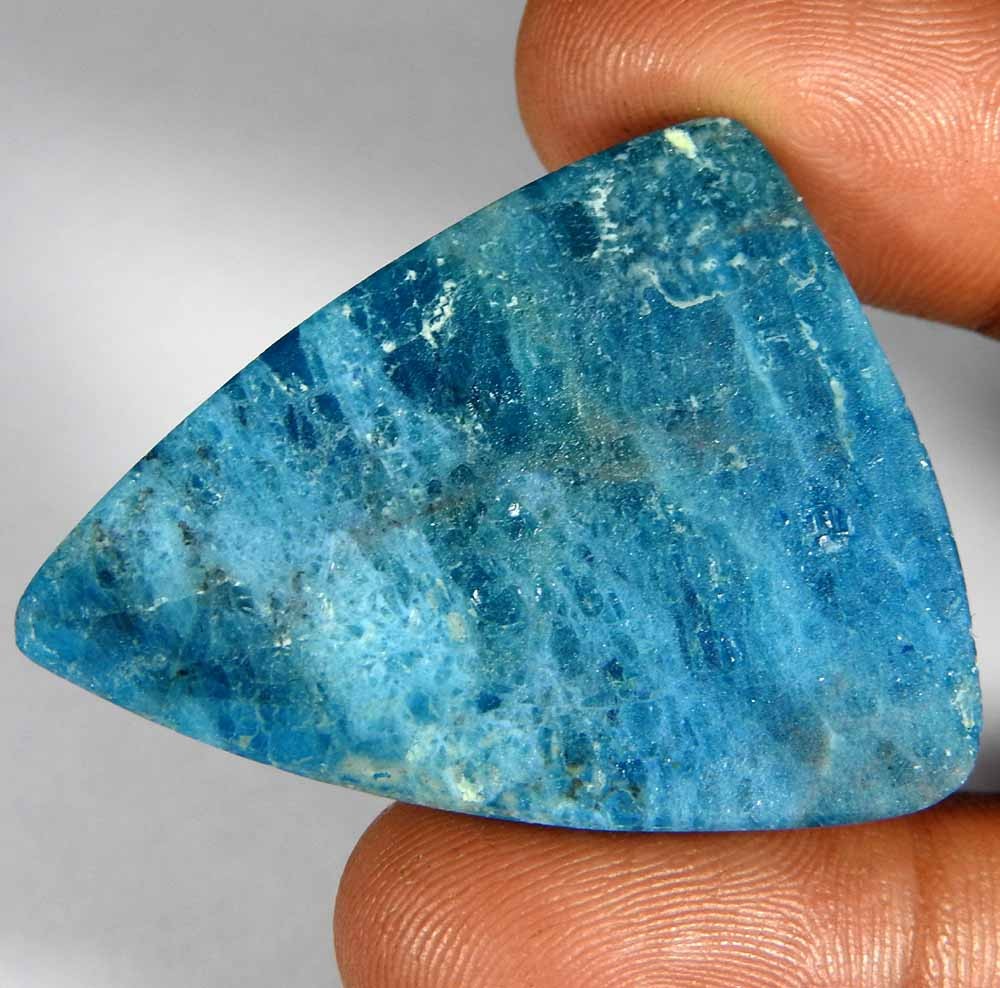 74.95Cts100%Natural Blue Apatite Fancy Cabochon(38x30x7)Loose Gemstone