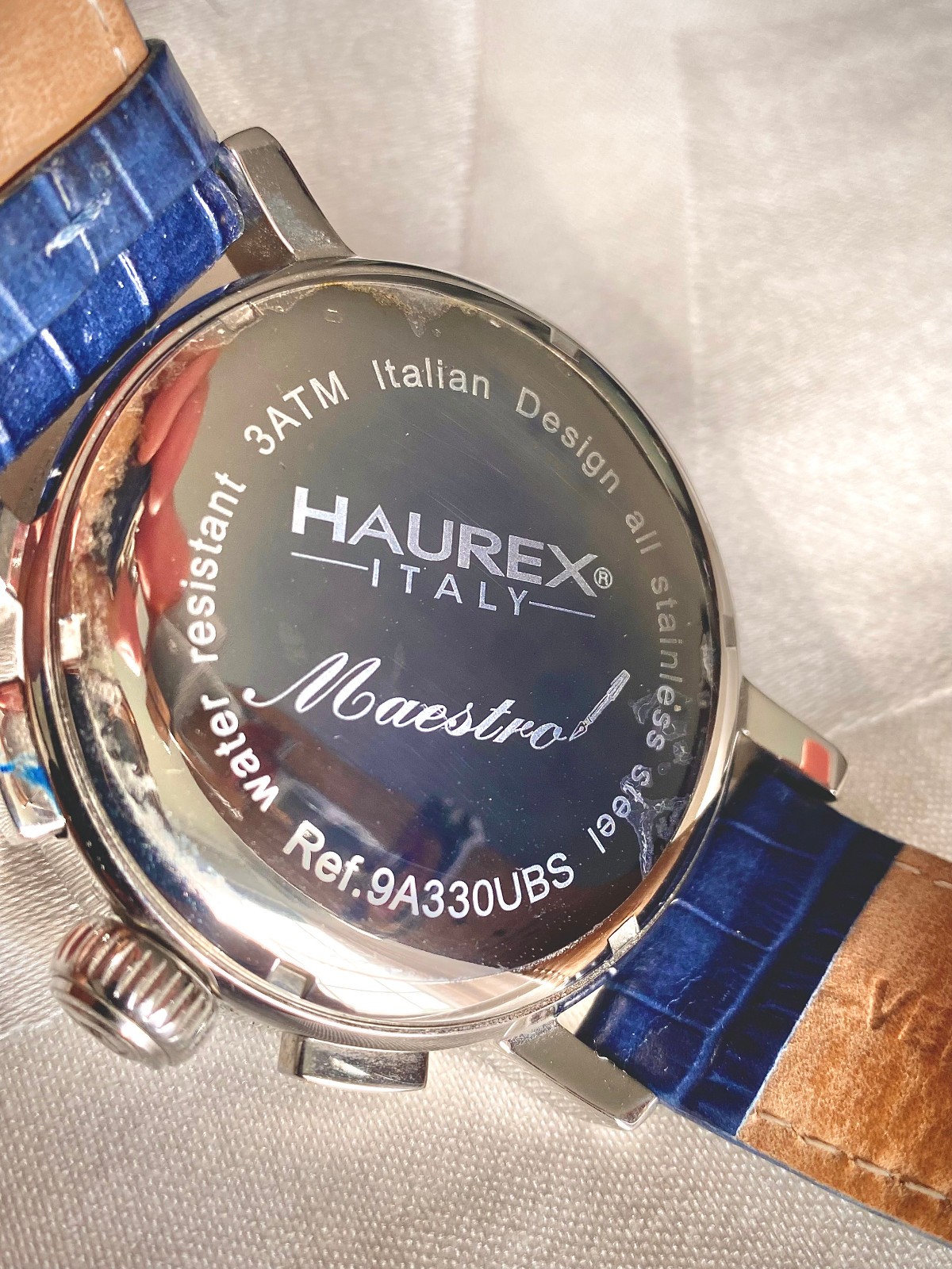 HAUREX ITALY Men’s Maestro Chronograph Watch 9A330UBS 42mm Blue Tachymeter