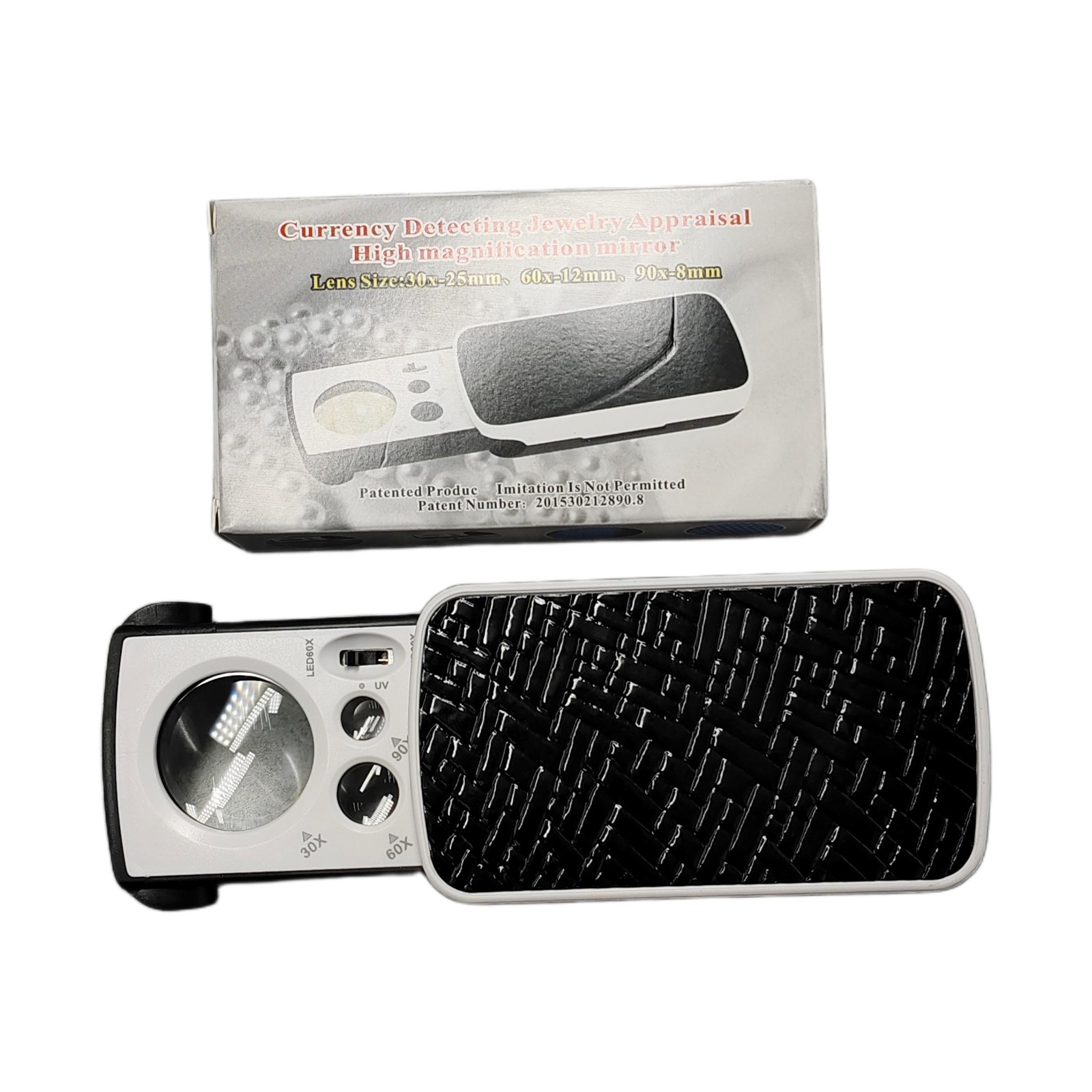 30X 60X 90X Pocket Magnifying Magnifier Jeweler Eye Glass Loupe Loop LED Lights