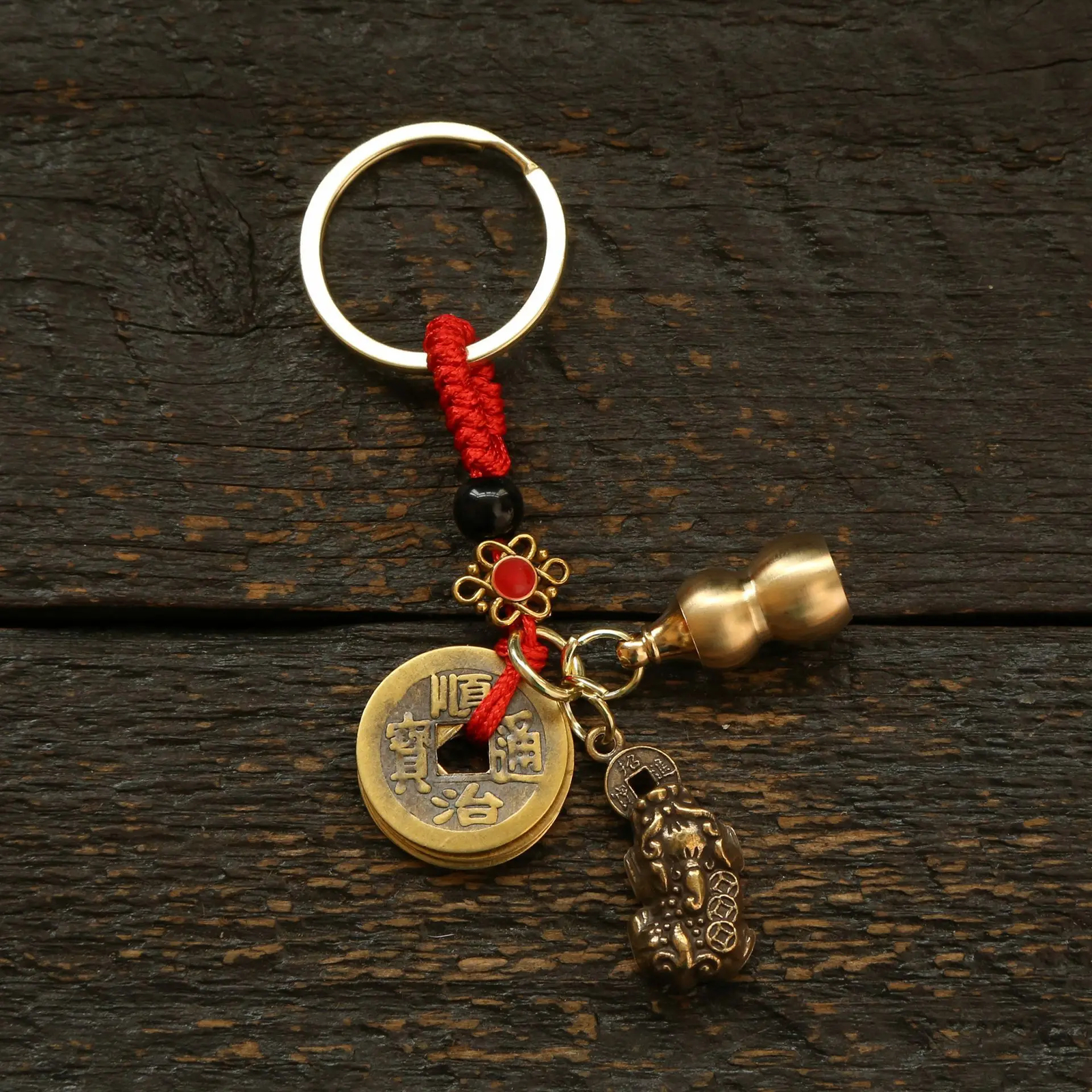 Alloy Copper Coin Mythical Chinese Zodiac Pure Copper Gourd Feng Shui Pendant