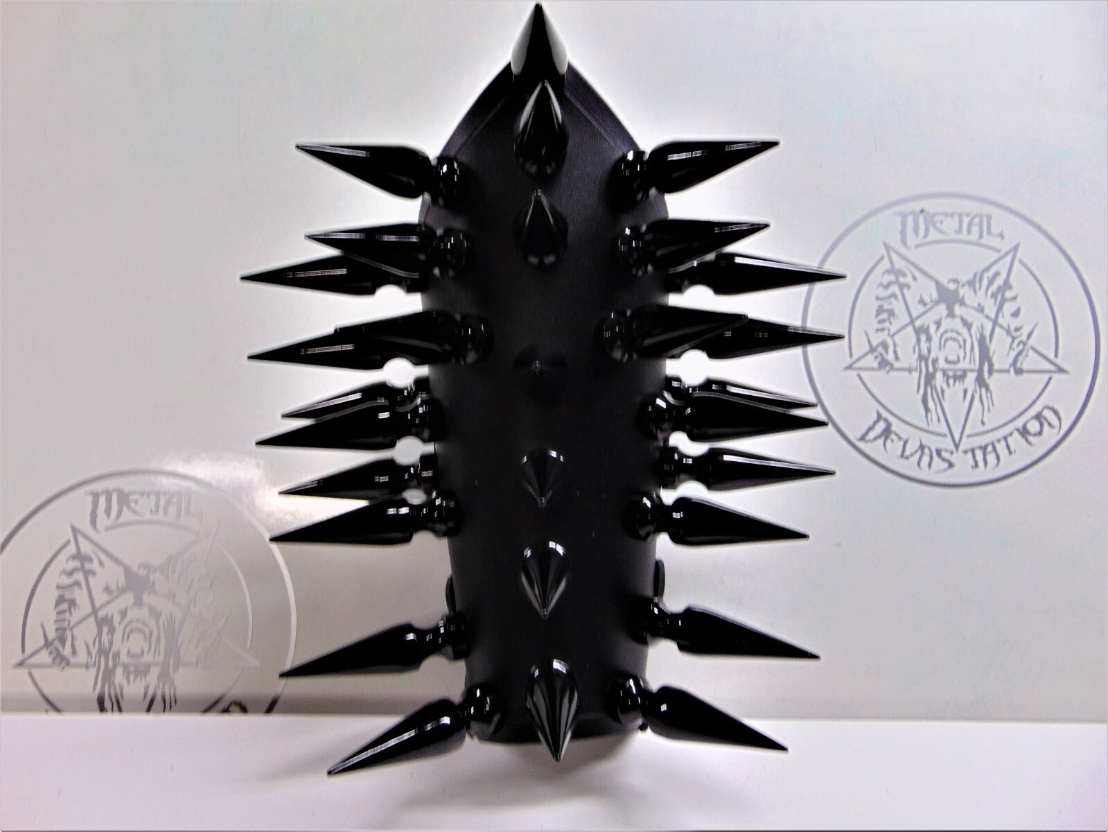 LEATHER GAUNTLETS BLACK SPIKES.BLACK METAL…(MDLG0108)….. DARK FUNERAL’S