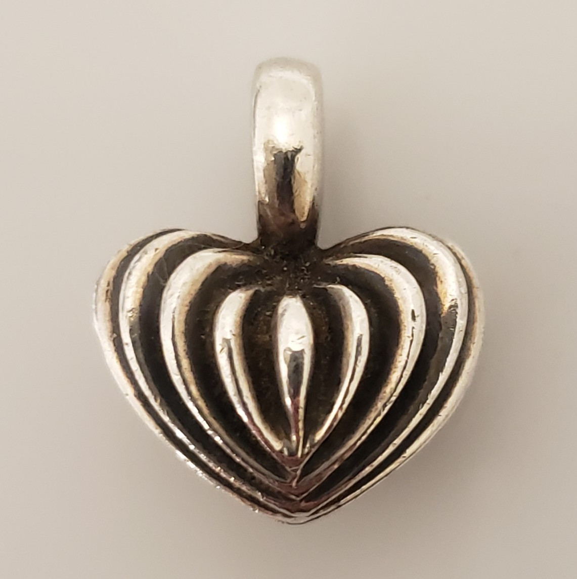 Lagos Caviar Sterling Silver Fluted Puffy Heart Pendant -.31