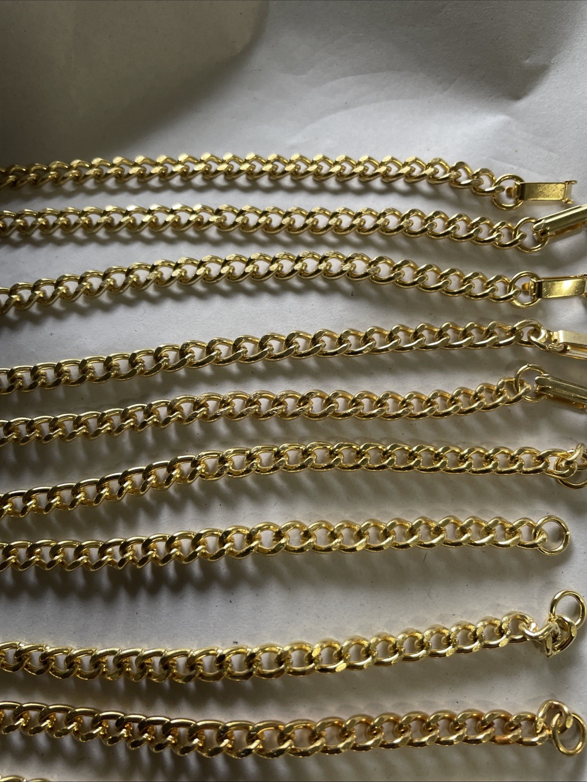 12 Vintage Gold Plated 7” 5 Mm Link Bracelets