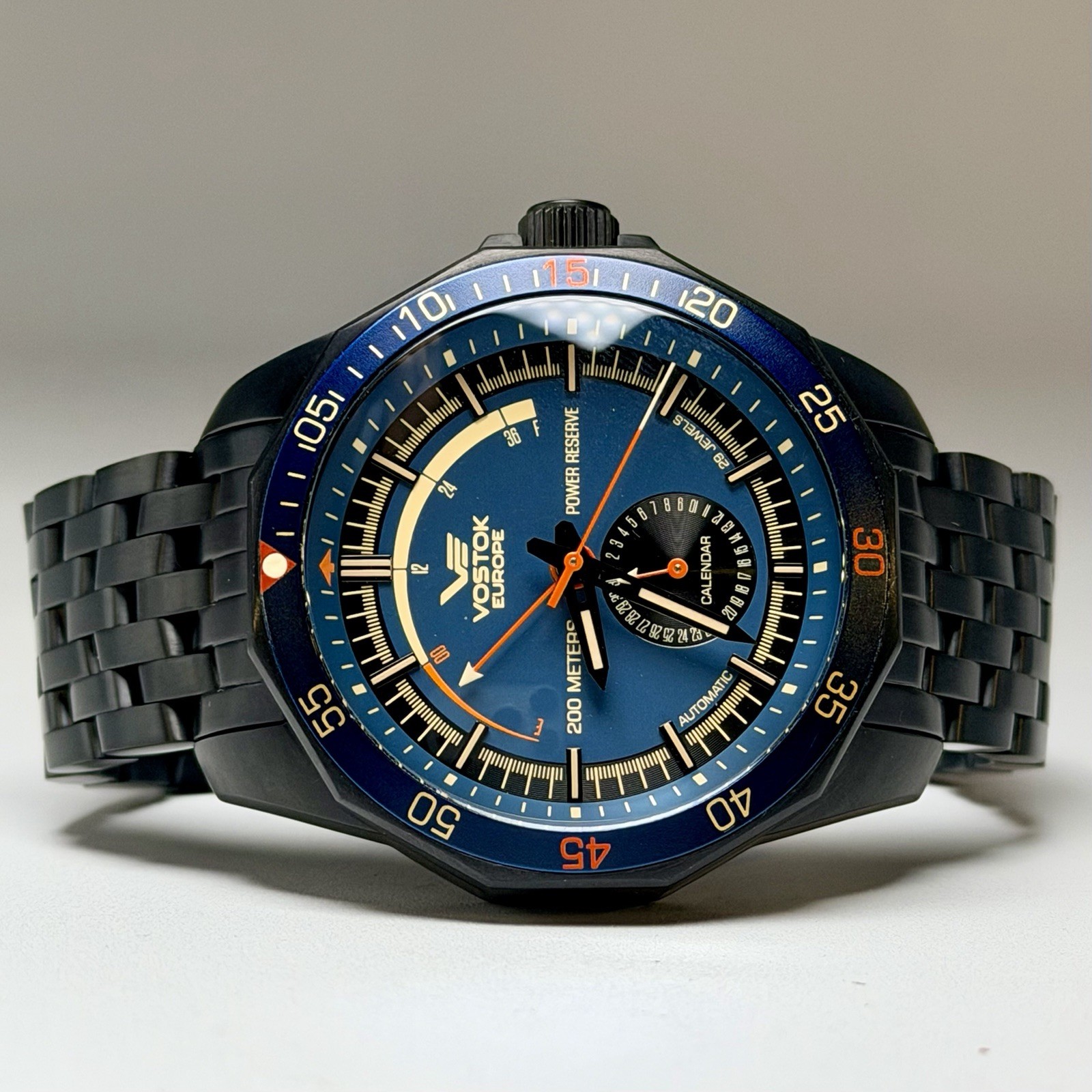 Vostok Europe N1 Rocket Automatic POWER RESERVE CALENDAR Ltd Ed Mens Watch NE57A