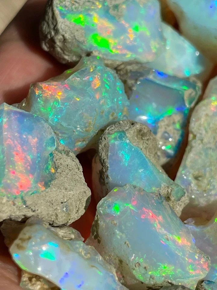 Dry Opal Rough Lot 20 Pieces Natural Ethiopian Welo Opal Raw AAA cut grade rough