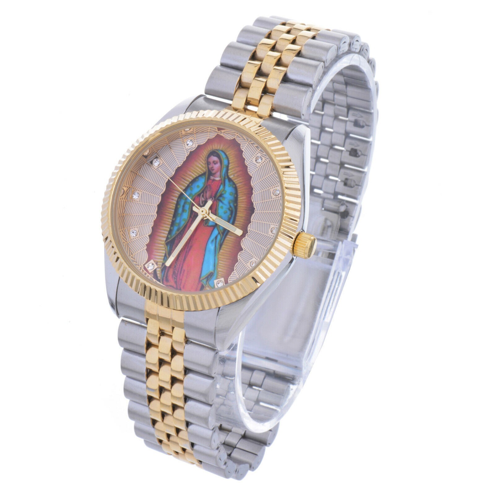 Virgin Mary Guadalupe Water Resistant Metal Band Watches WM 2D66 TT