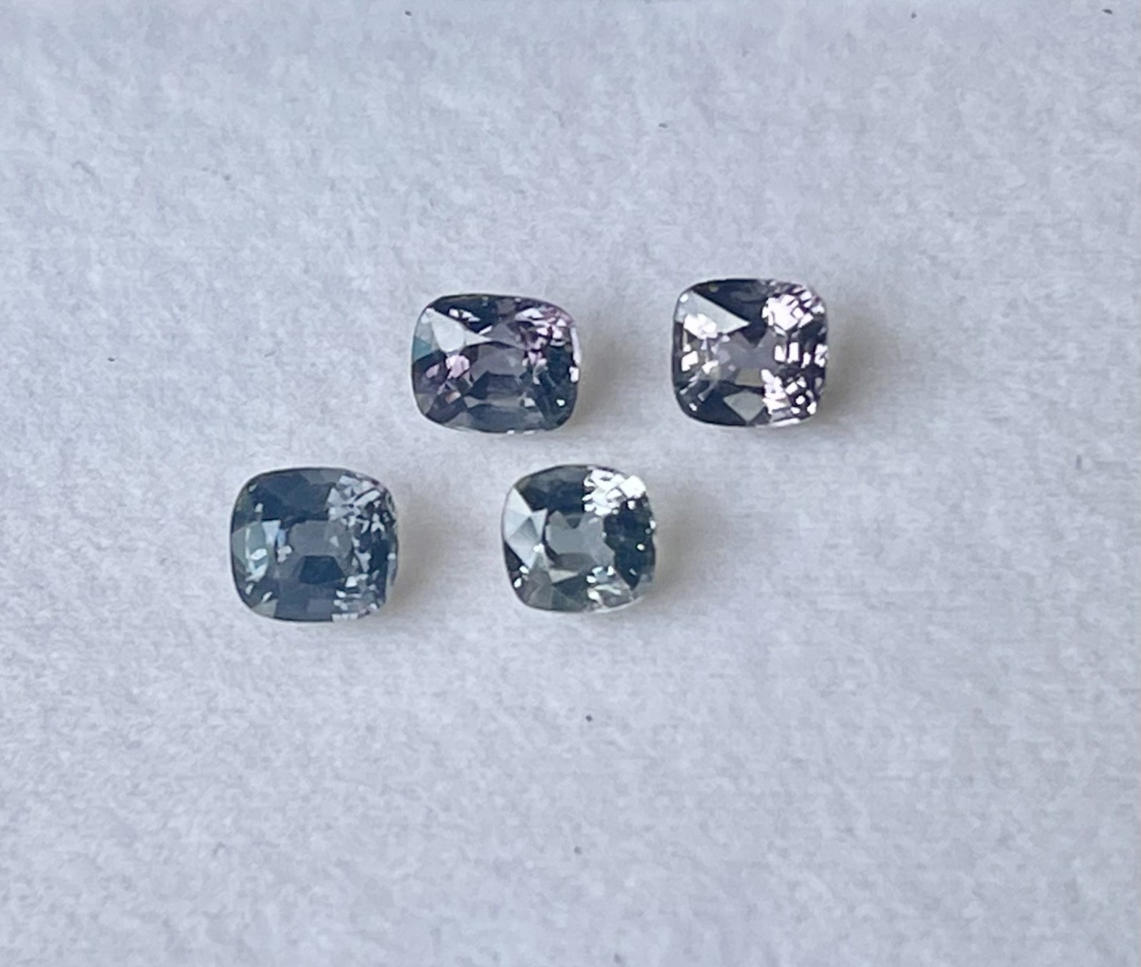 Natural 100% Clean 90% 4/Pc 4.61 ct Cushion Multi,color Spinel Mogok Gemstone