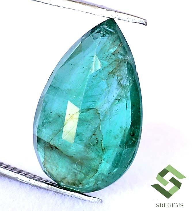 15.50×9.50 mm Certified Natural Emerald Pear Cut 5.37 CTS Untreated Loose Gems