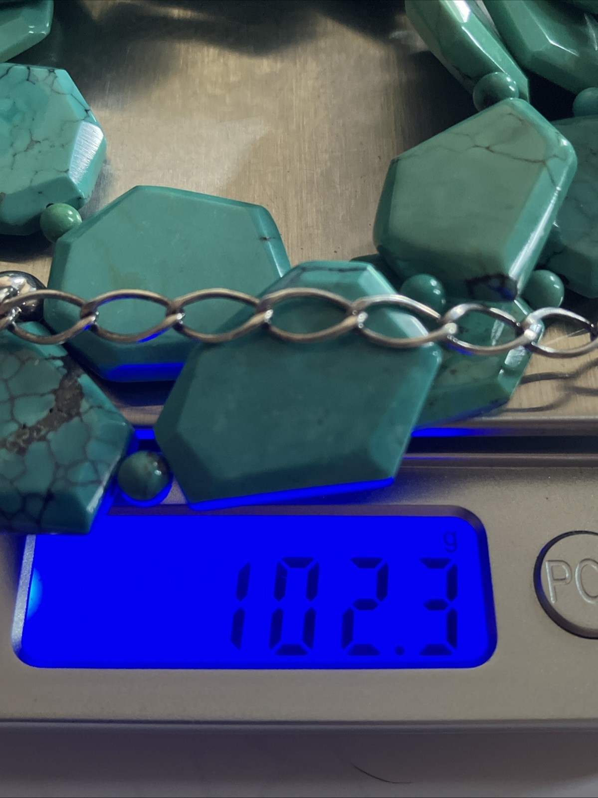 Jay King DTR Double Strand Turquoise Slab Beads Sterling 925 20” New 102 Grams