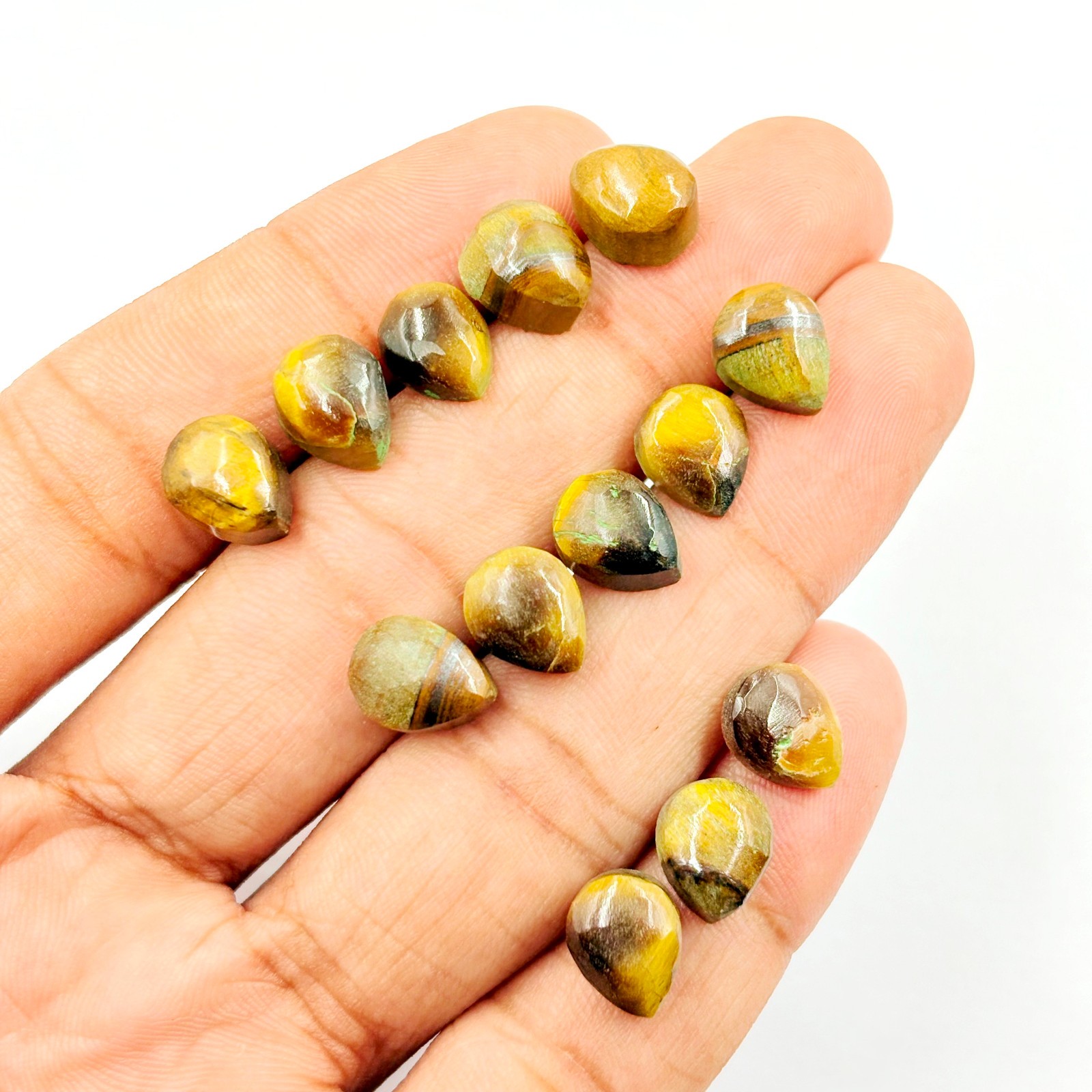 20 Pieces Natural Tiger’s Eye Polished Loose Gemstone -6x8mm-15x30mm Approx.