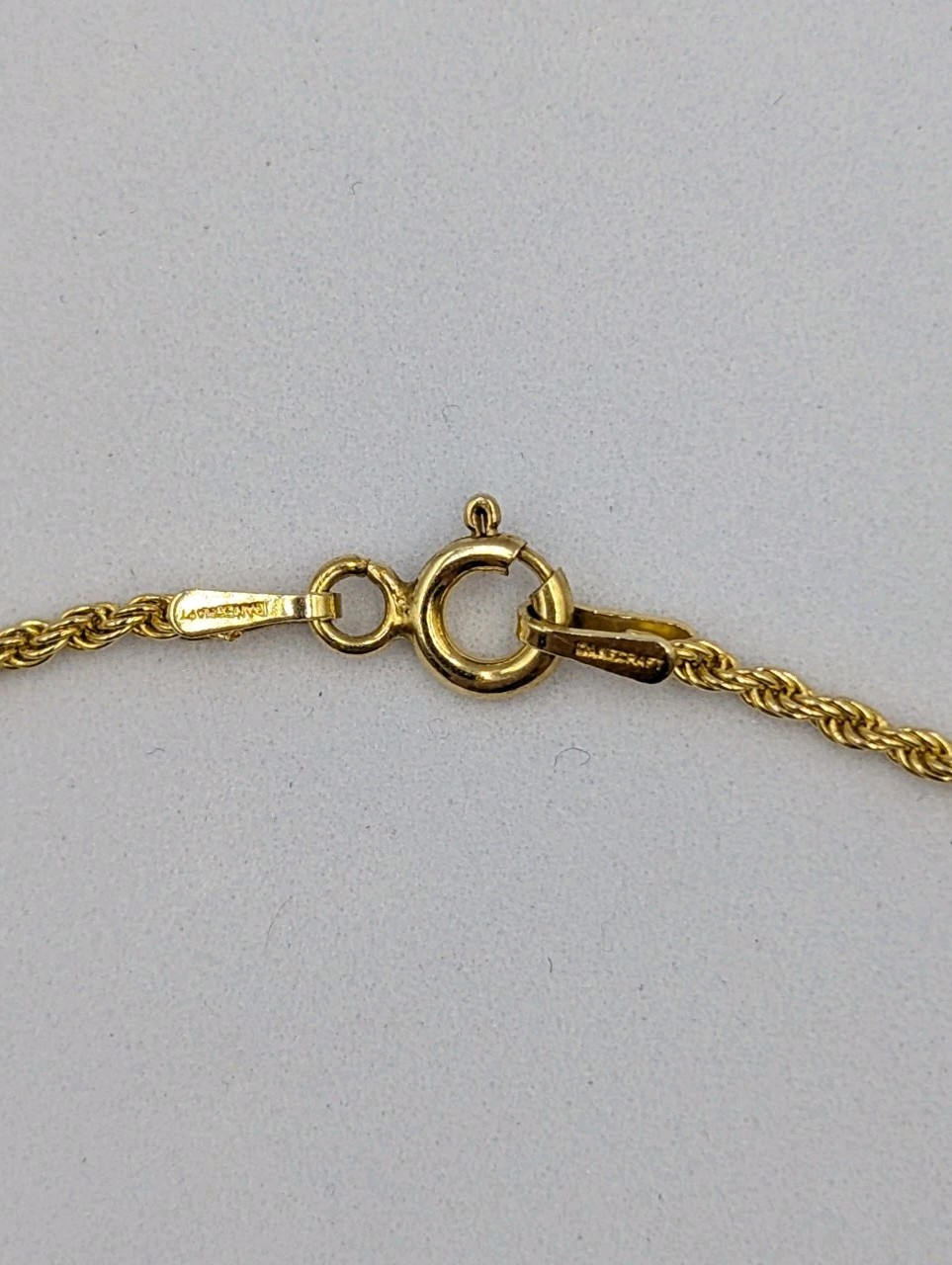 Danecraft Yellow Gold Plated Sterling Silver 1.5mm Rope Chain Necklace 18″ 3.2g