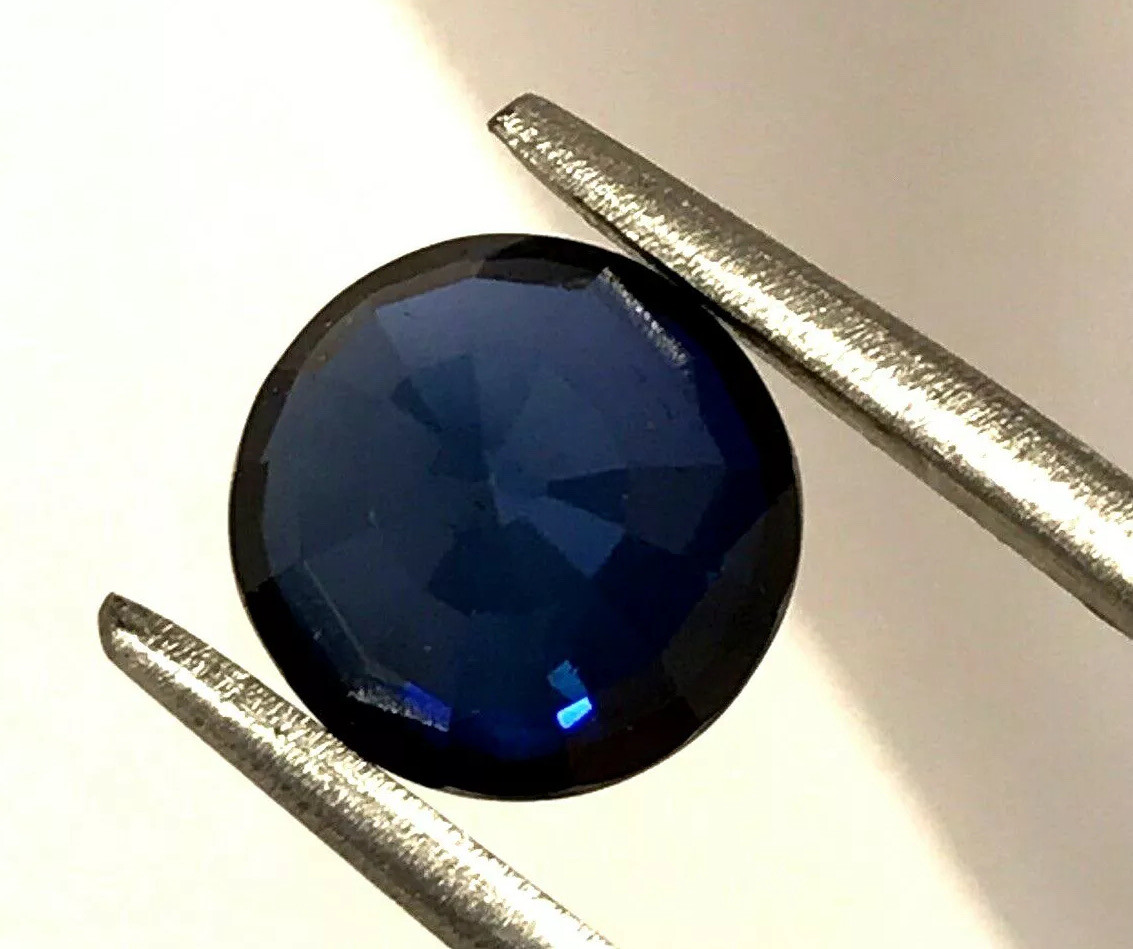 4.05 Ct Natural Blue Sapphire,excellent Round Cut , SI2 Clarity 9 mohs
