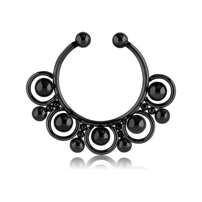 PVD Coated Surgical Steel Fake Septum Clip On Non Pierced Nose Ring Hoop