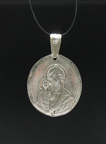Handmade Sterling Silver Pendant Hallmarked 925 Mother Of God PE000232 Empress