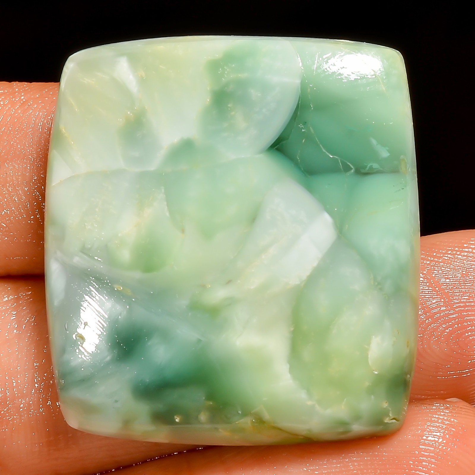 50.5 Ct Natural Hemimorphite Radiant Shape Cabochon Loose Gemstone 30X28X6 mm
