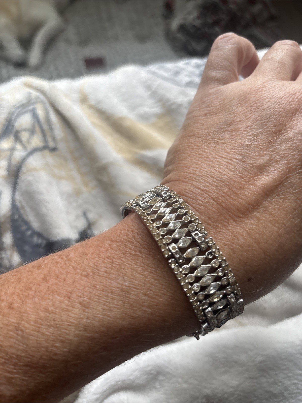 Pedo Vintage Rhinestone Bracelet Silver Tone- My Grandmas