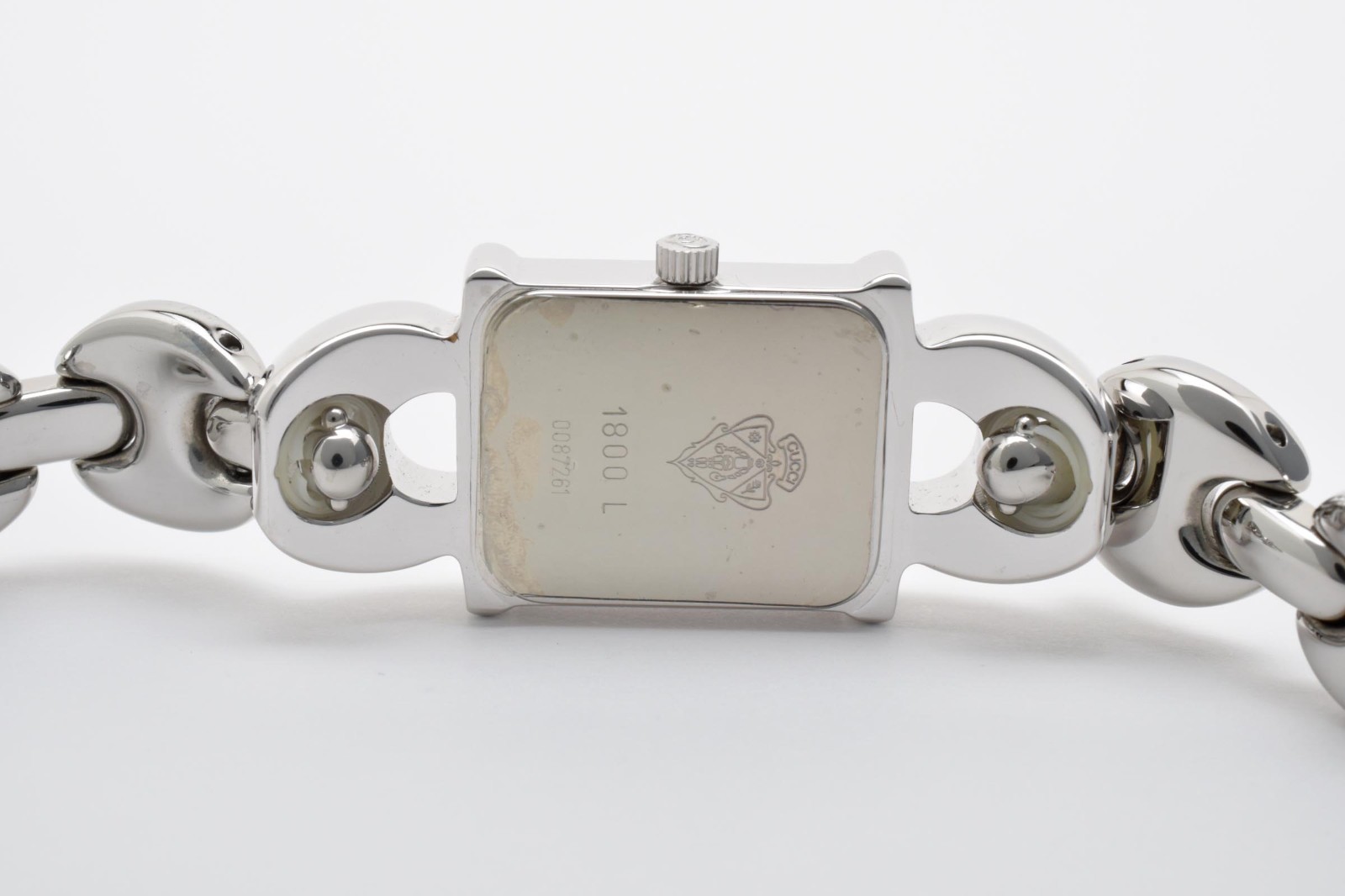 Vintage [NEAR MINT] Gucci 1800L Silver White Dial 18mm Quartz Women Watch JAPAN