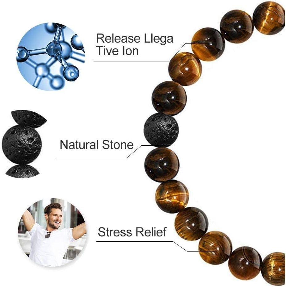 2 Pcs Triple Protection Bracelets for Men Adjustable Handmade Gift for Luck USA