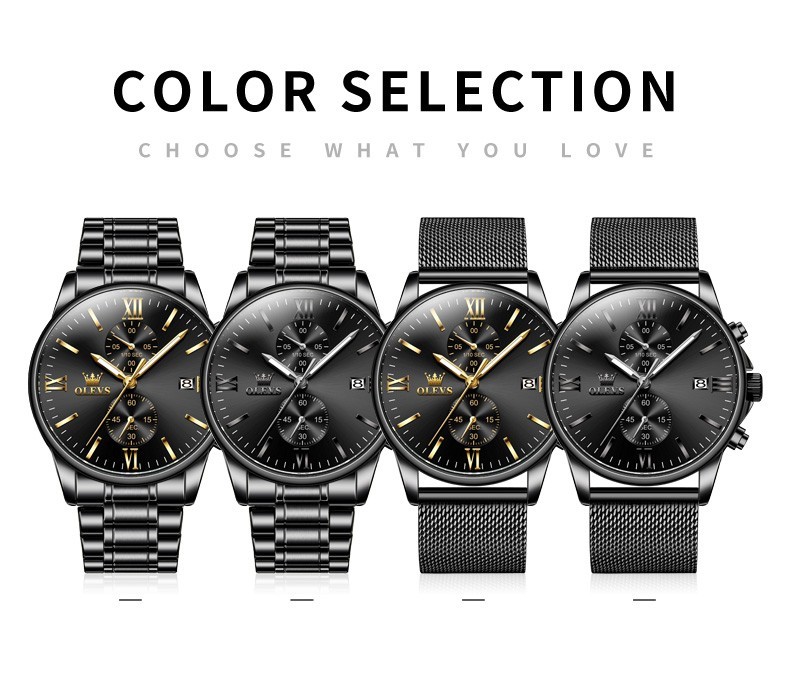 OLEVS 2886 Luminous Multifunctional Male Popular Steel Classic Quartz Watch
