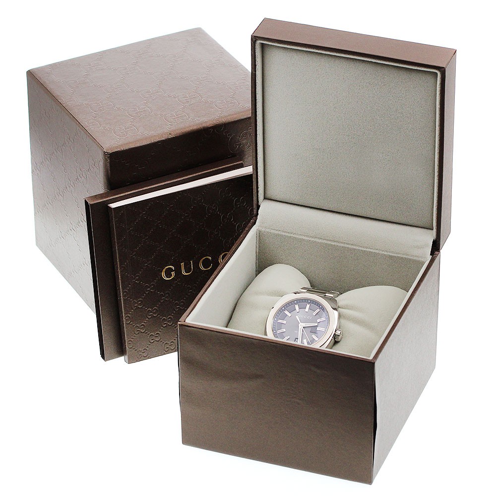 GUCCI 142.3 YA142301 GG2570 Date Quartz Men’s Good Condition with Inner Box and