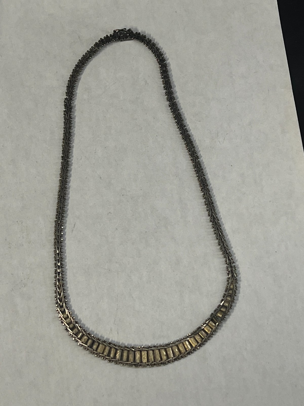 VTG Sterling Silver Victorian Book Chain Necklace 17.75″ Length 22.4 grams Italy