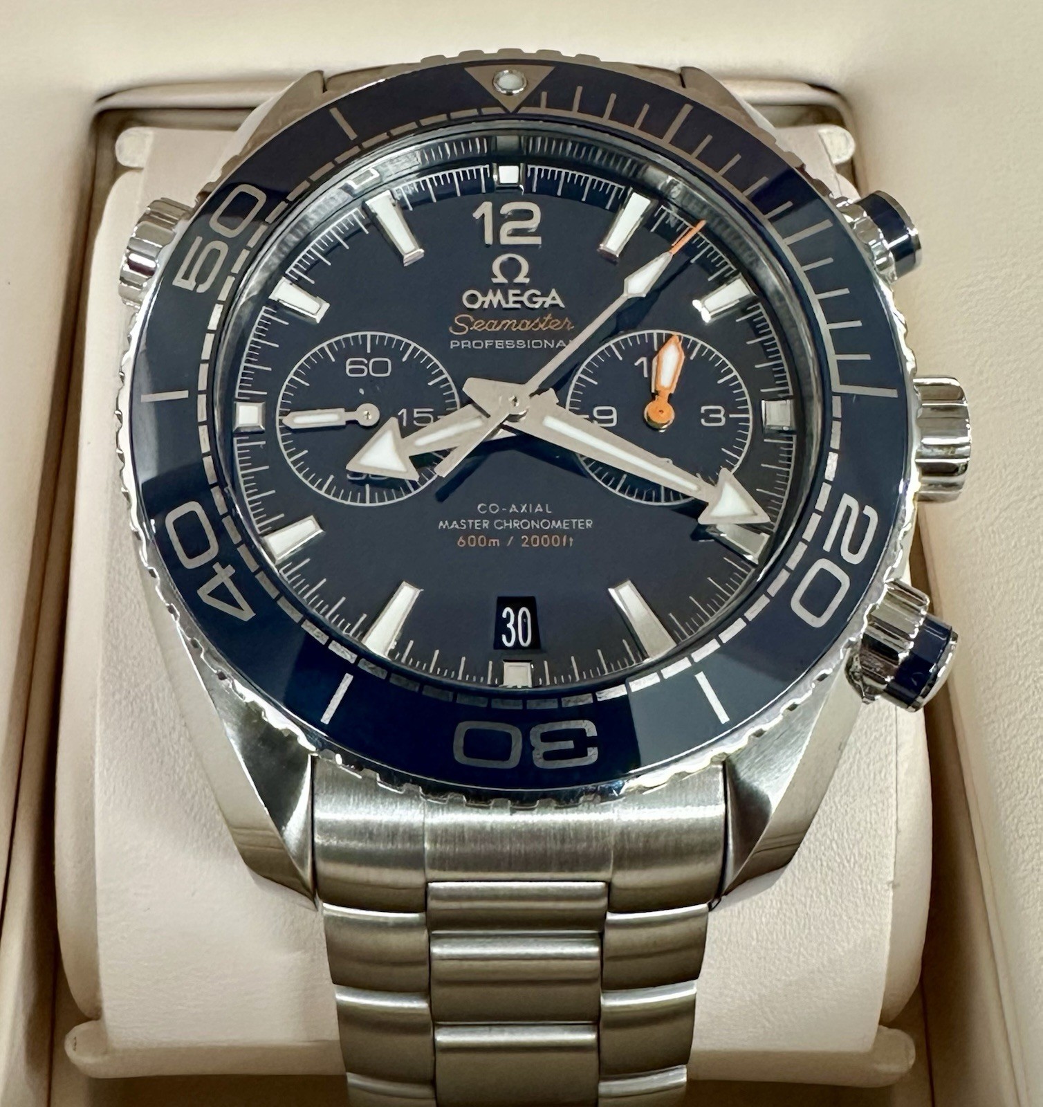 OMEGA Seamaster Planet Ocean 600 CoAxial Master Chrono 215.30.46.51.03.001 Blue