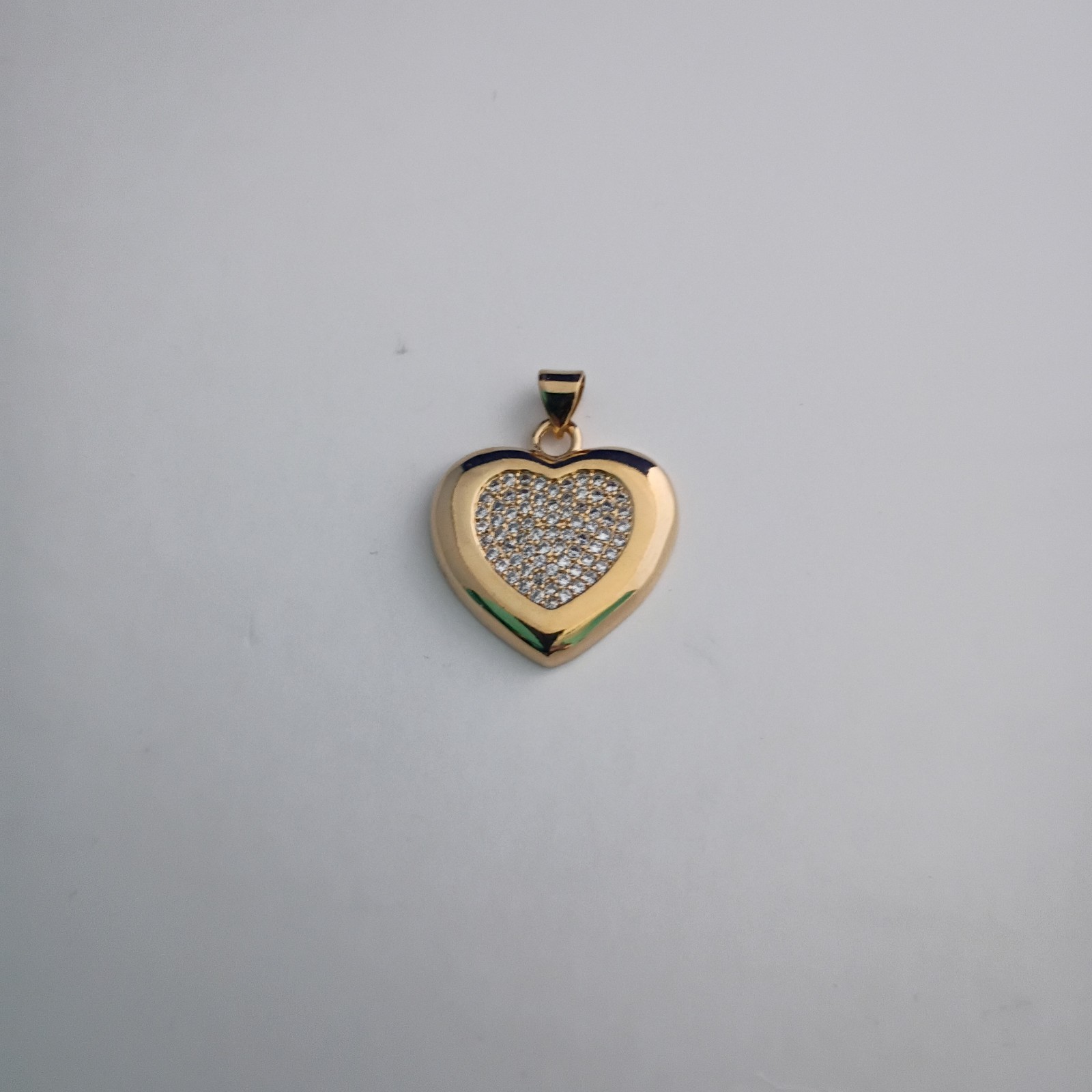 Gold Plated Heart Pendant with multiple simulated diamond CZ’s 24k GP