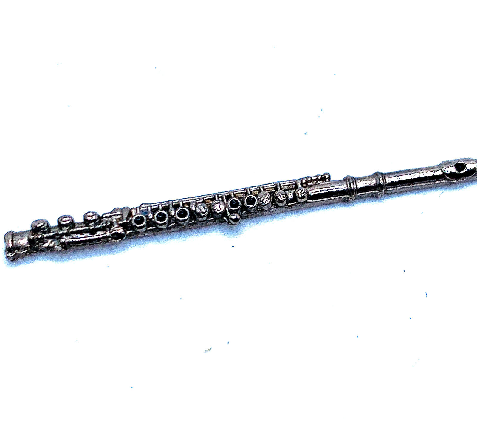 Vintage Silver Tone Flute Woodwind Musician’s Charm Signed Future Primitive