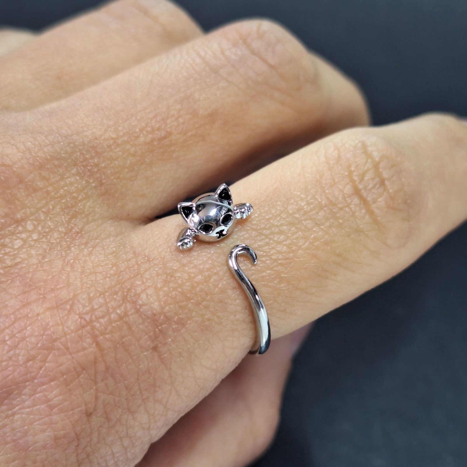 Cat Shape Adjustable Ring for Women Girls Gift UK Seller Fast Free Delivery NEW