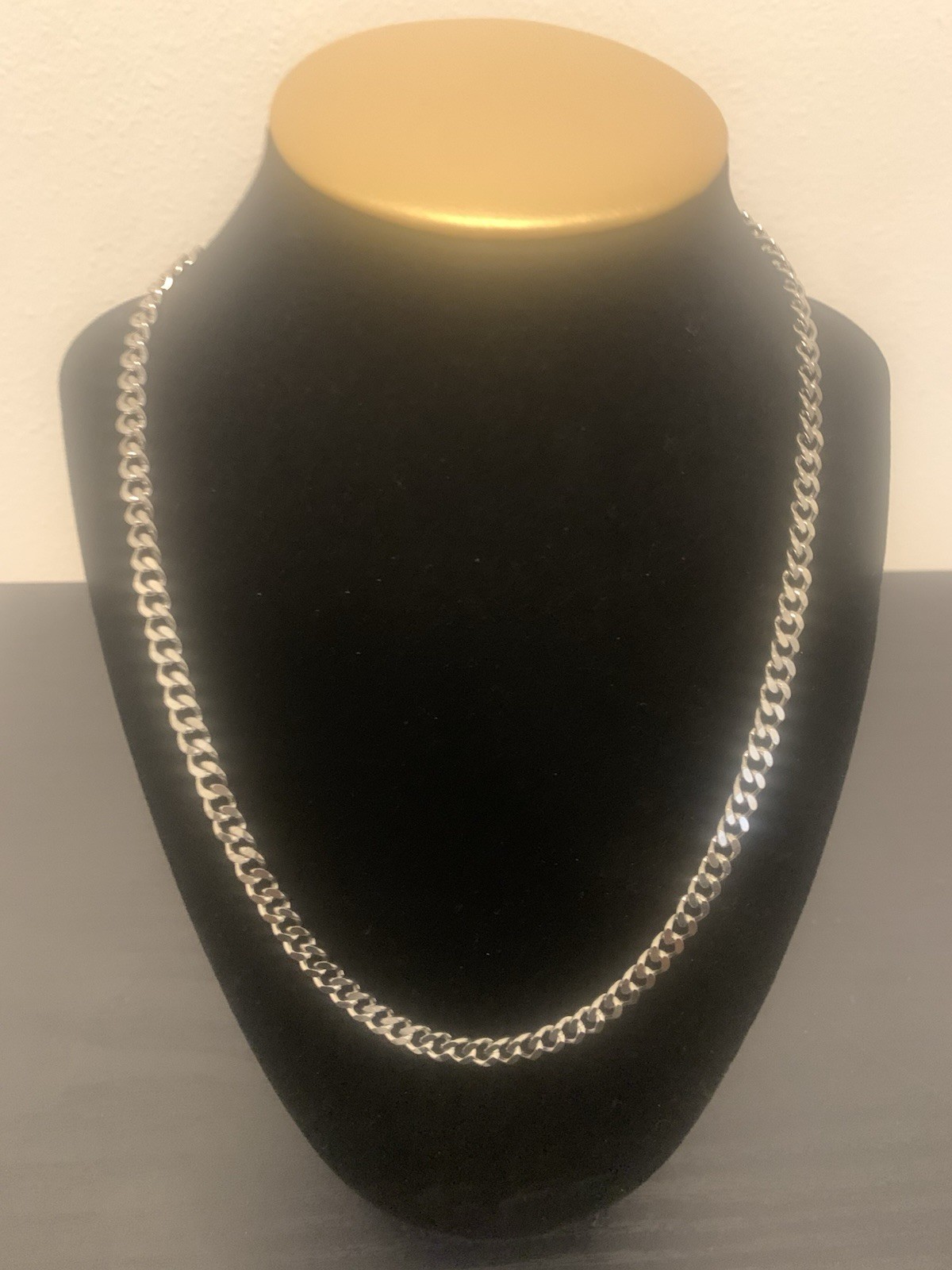 Rhodium Plated Stainless Steel Chain 6MM 20 Inches Long