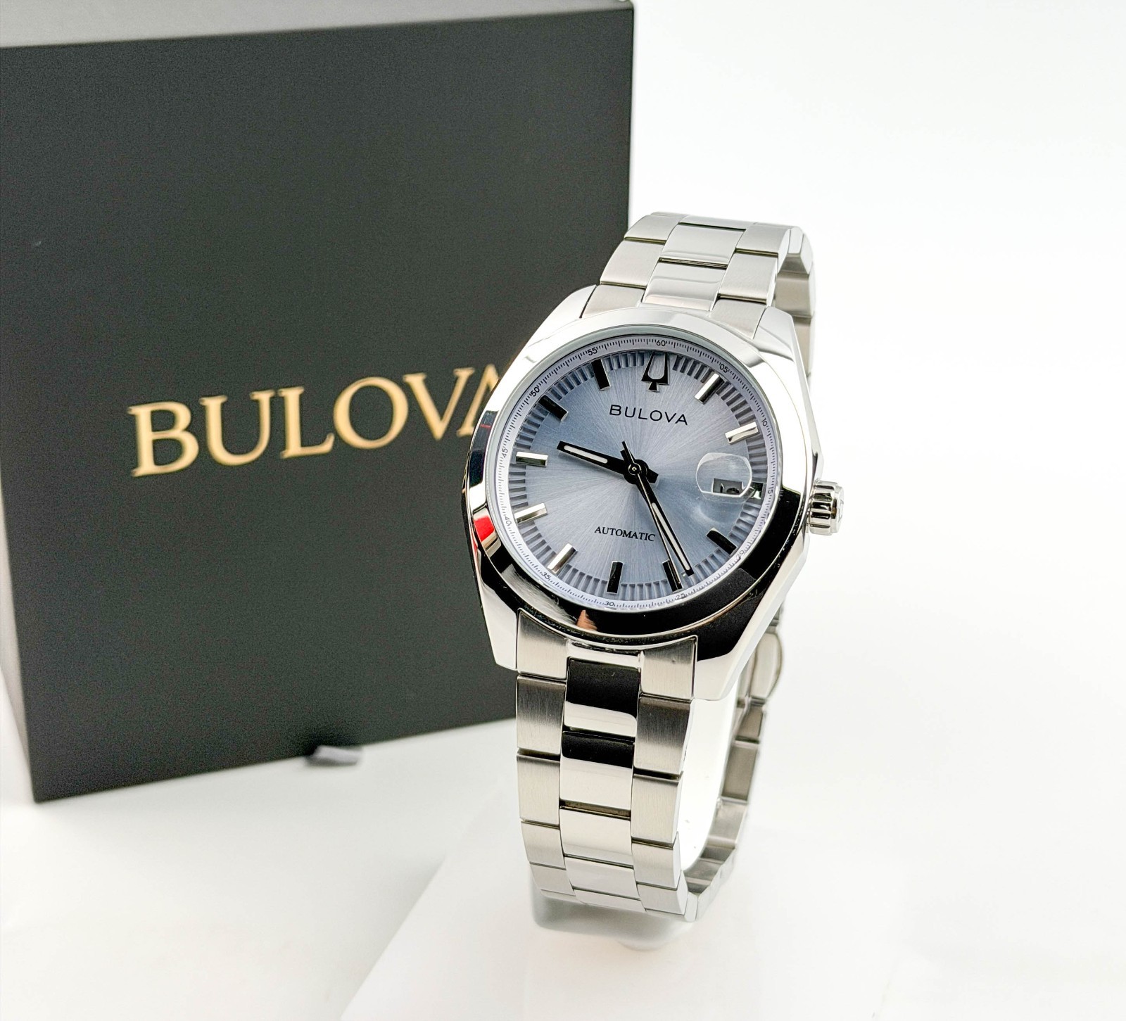 Bulova 96B469 Surveyor Automatic Light Blue Dial Men’s Steel Bracelet Watch 39mm