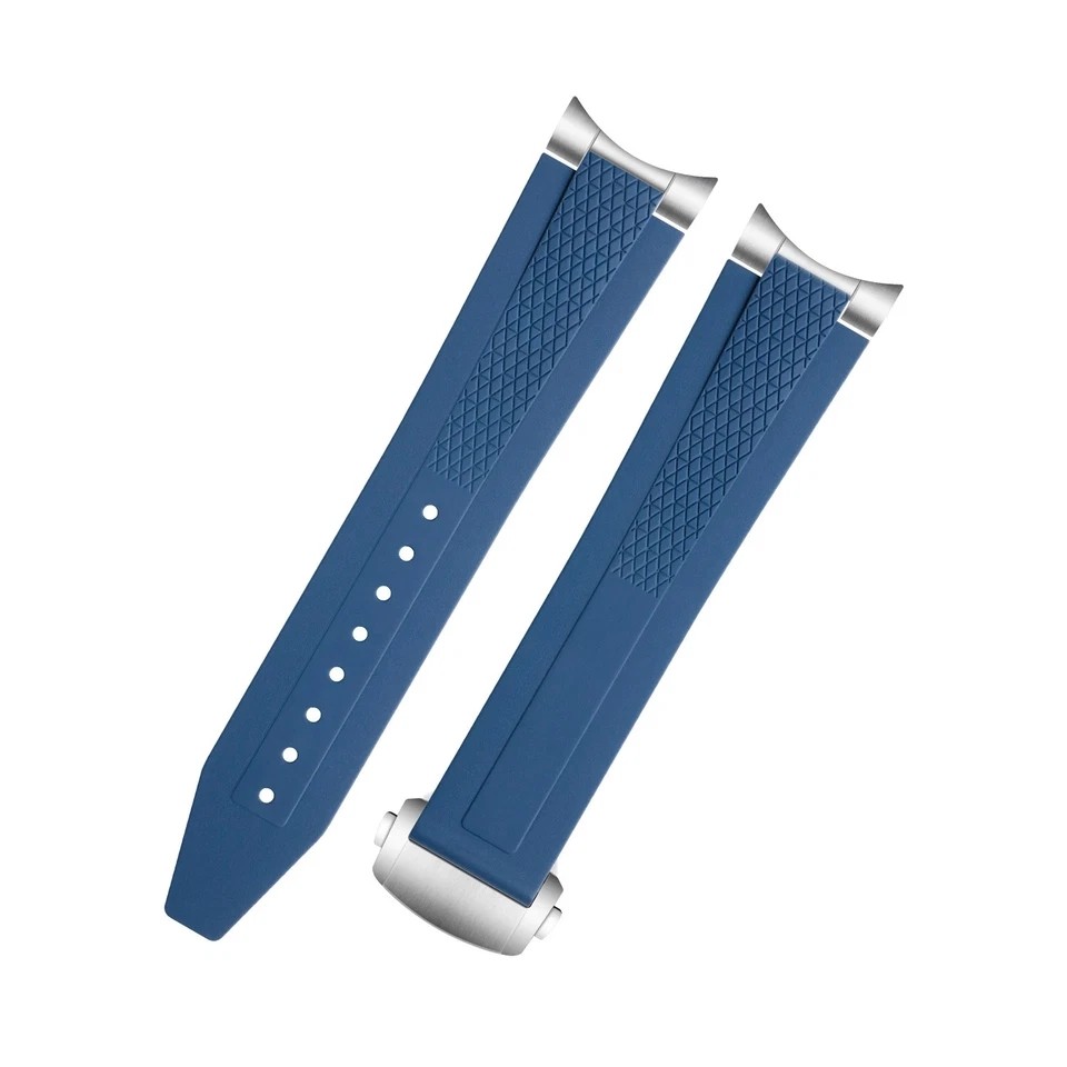 21 22mm FKM Rubber Watch Strap For Longines CONQUEST Series L3.830 L3.835