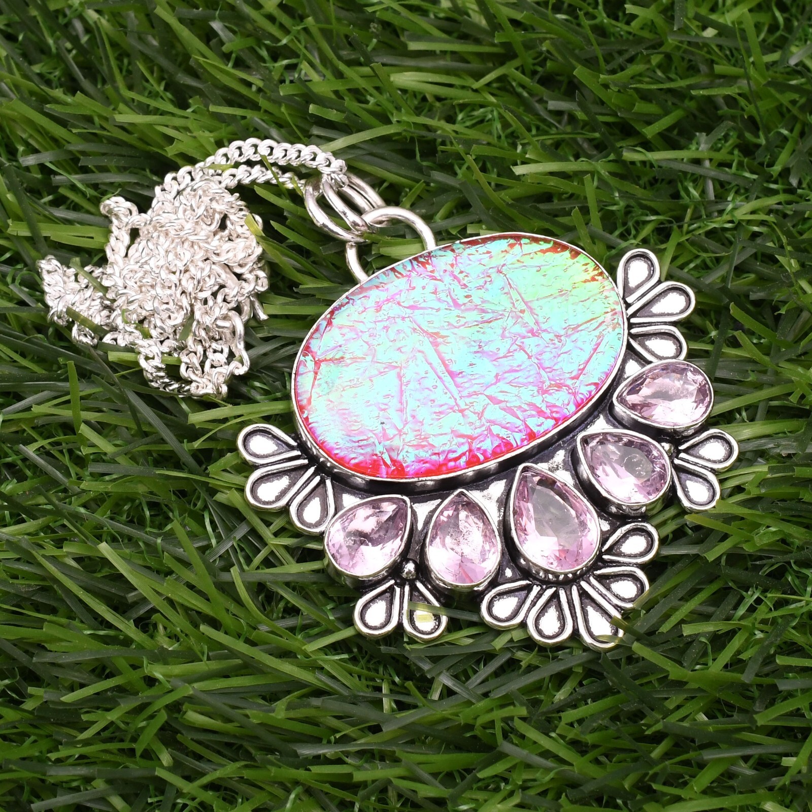 Triplet Fire Opal 925 Sterling Silver Gemstone Handmade Jewelry Pendant 2.15″