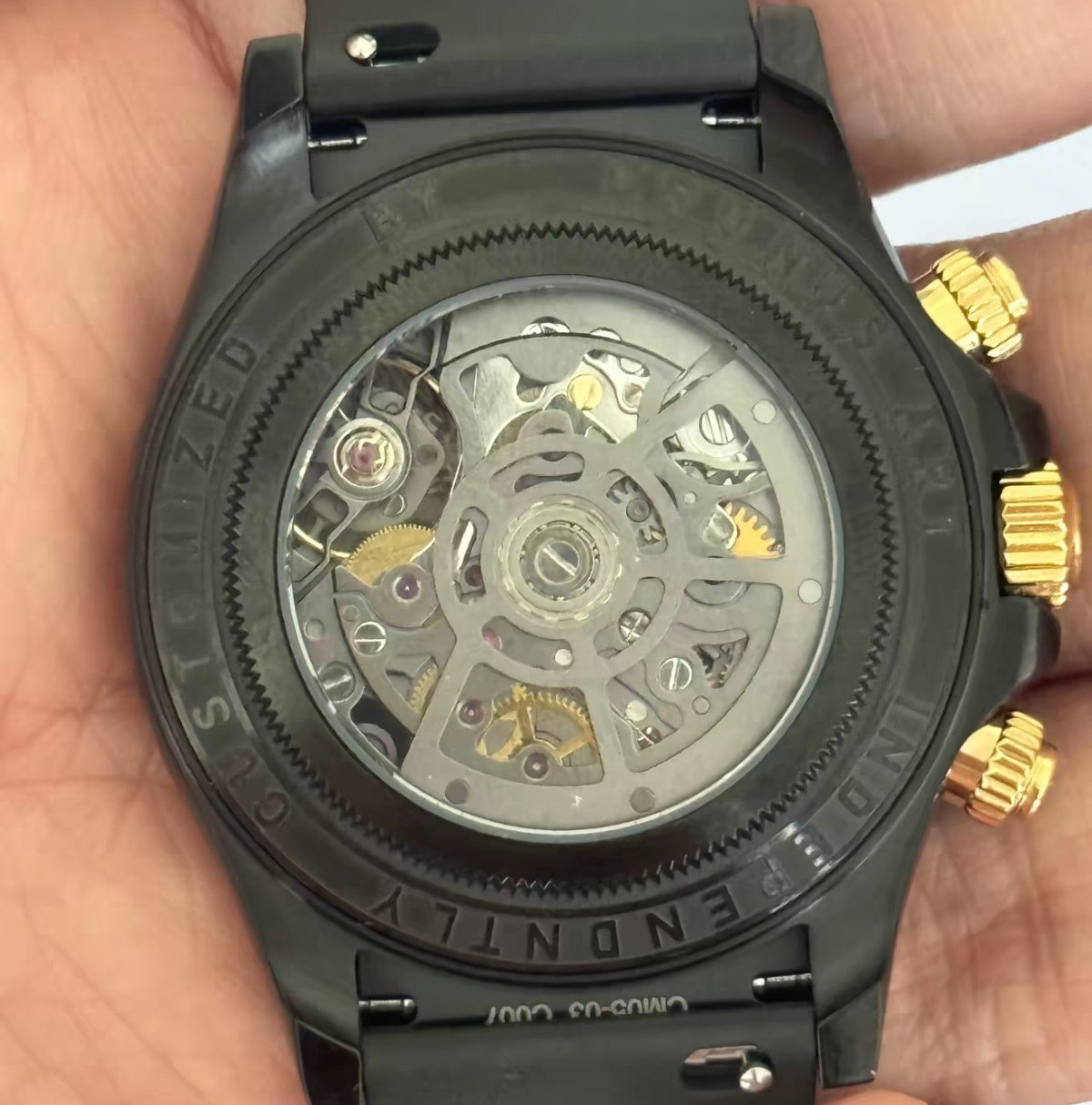 CRONUSART Men Chronograph Watch 42mm Automatic Mechanical Wristwatch Skeleton