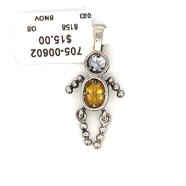 Sterling Silver Birthstone Charm Boy November
