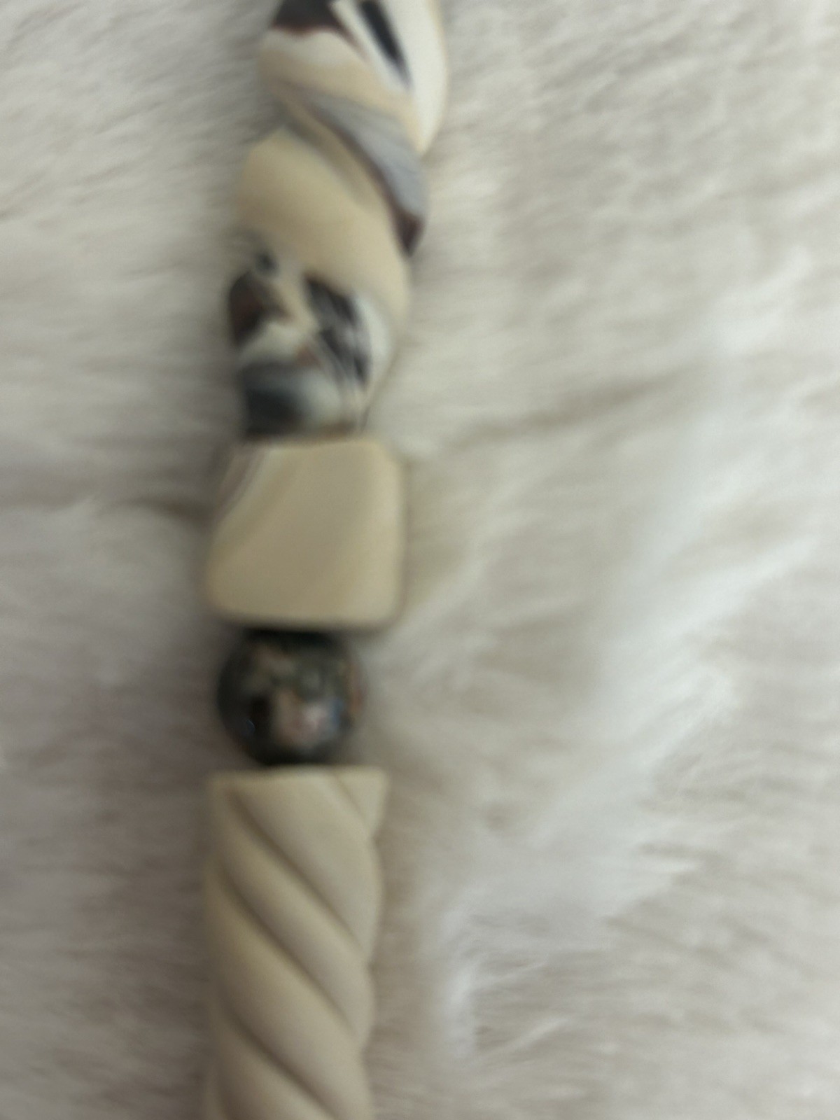 HANDMADE ARTISAN POLYMER CLAY ORCHID NECKLACE & EARRINGS FAUX JASPER OOAK SET