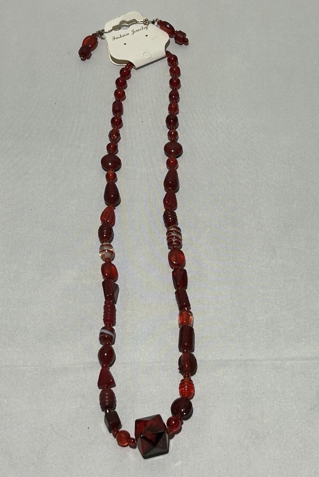 Red Burgundy Statement beaded Necklace Earrings Set Chuncky Bold Fashion Jewelry