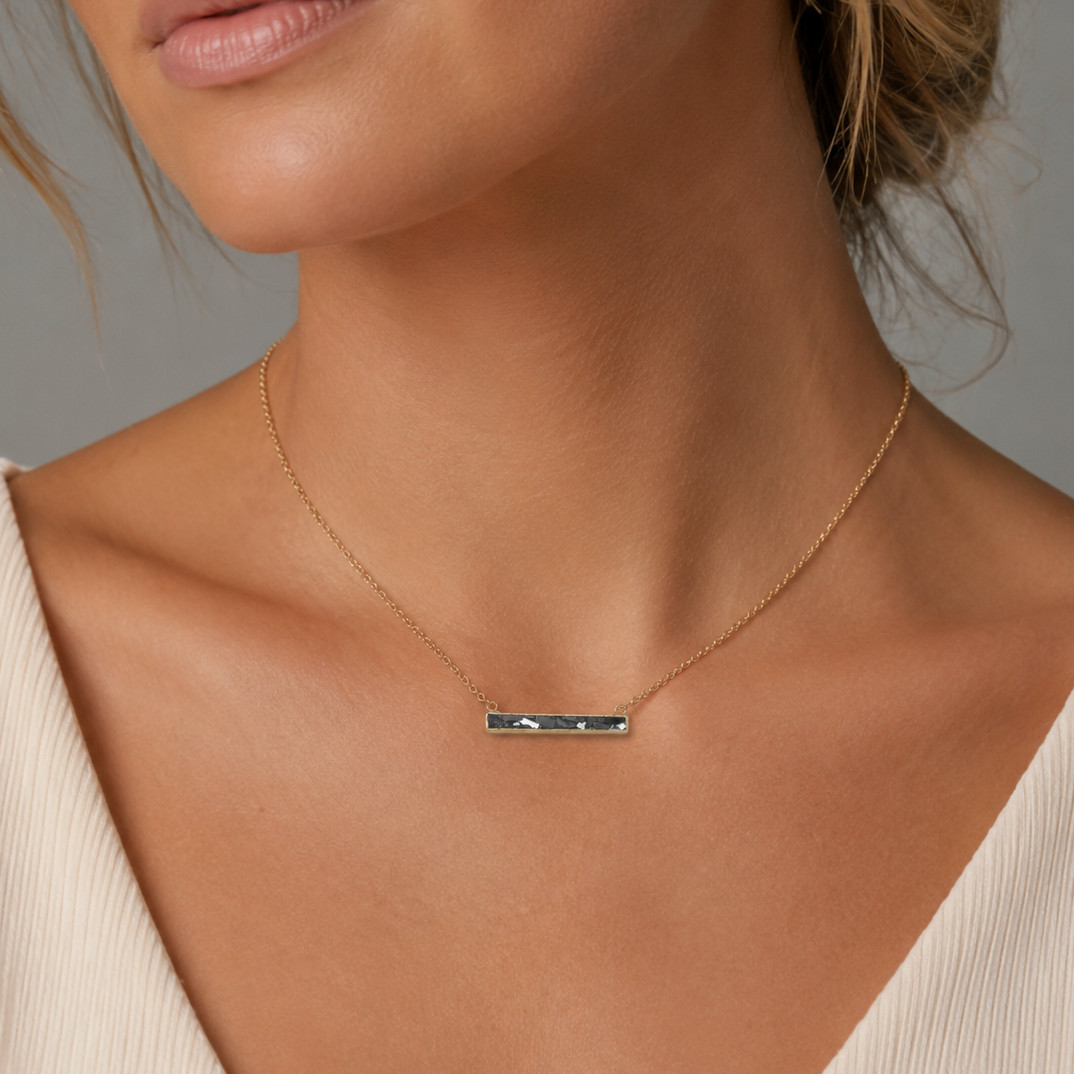 14 Karat Gold Plated Diamond Chip Necklace