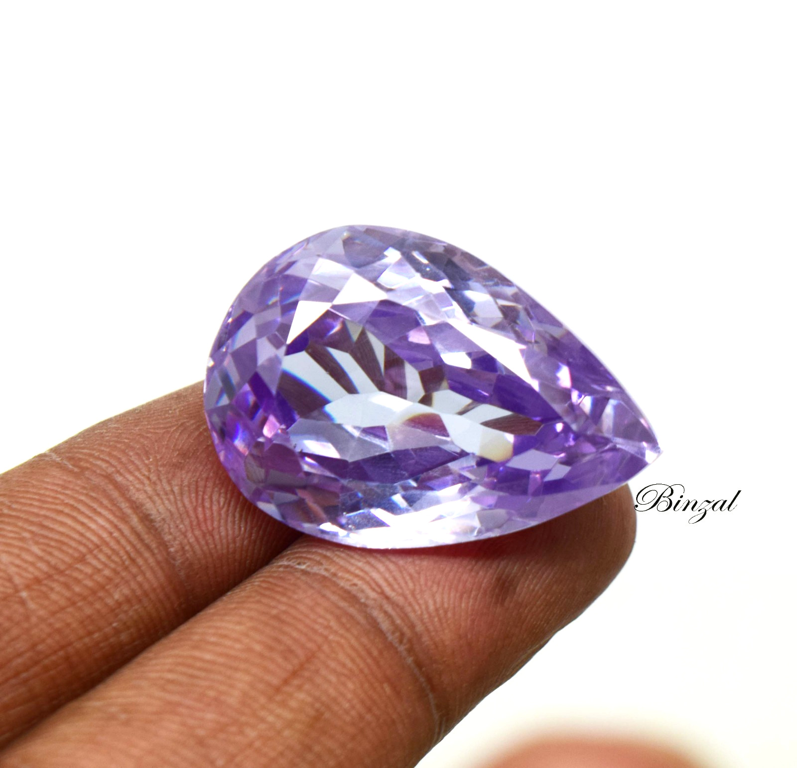124Ct Color Change Alexandrite Pear Cut 32x22x13mm Purple to Blue Loose Gemstone