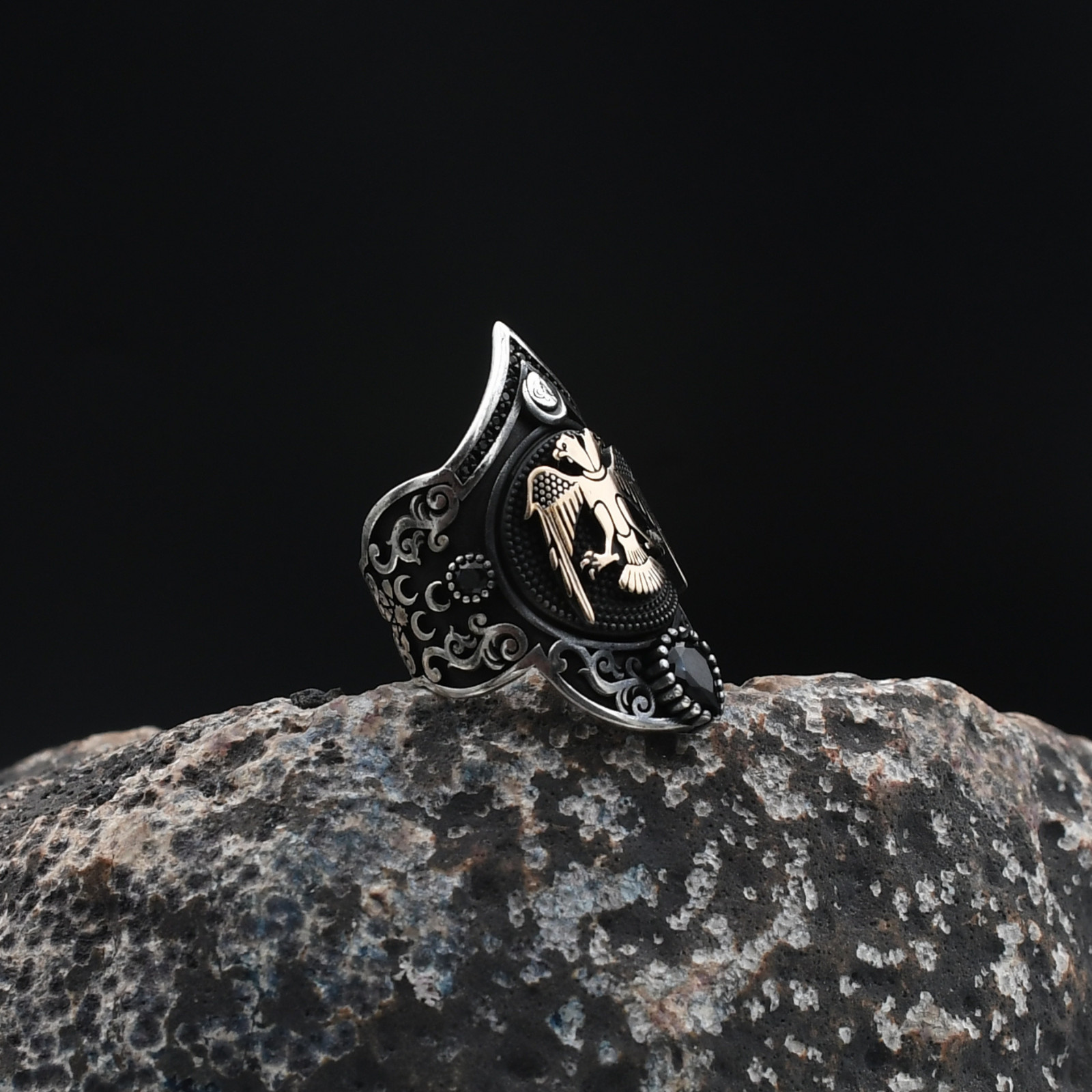 Adjustable Archer Thumb Seljuks Eagle Handmade Men’s 925 Sterling Silver Ring