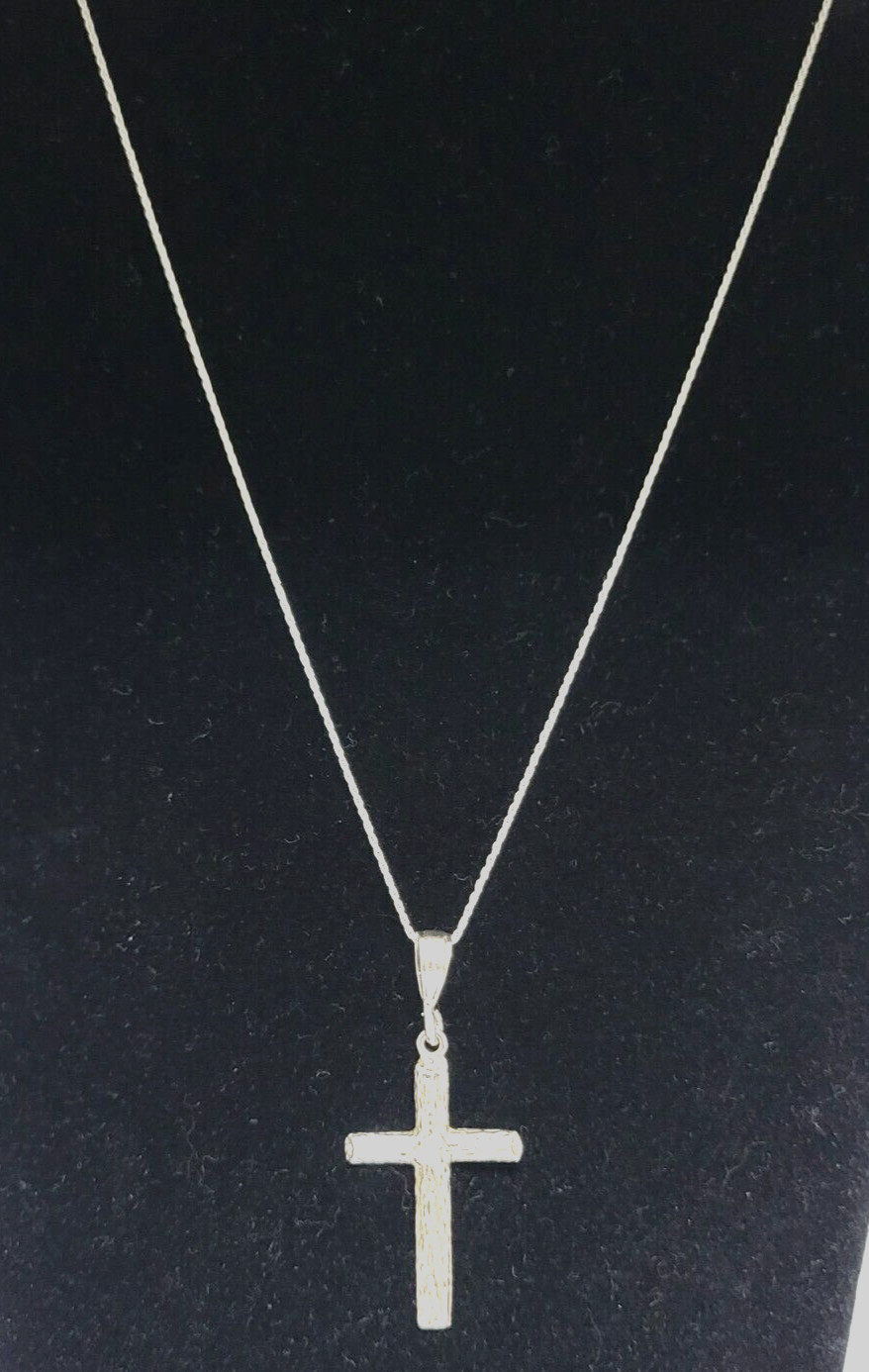 Vintage Cross Pendant Necklace 925 Sterling Silver 20″ Rope Italy 2.25″ D7.36 gr