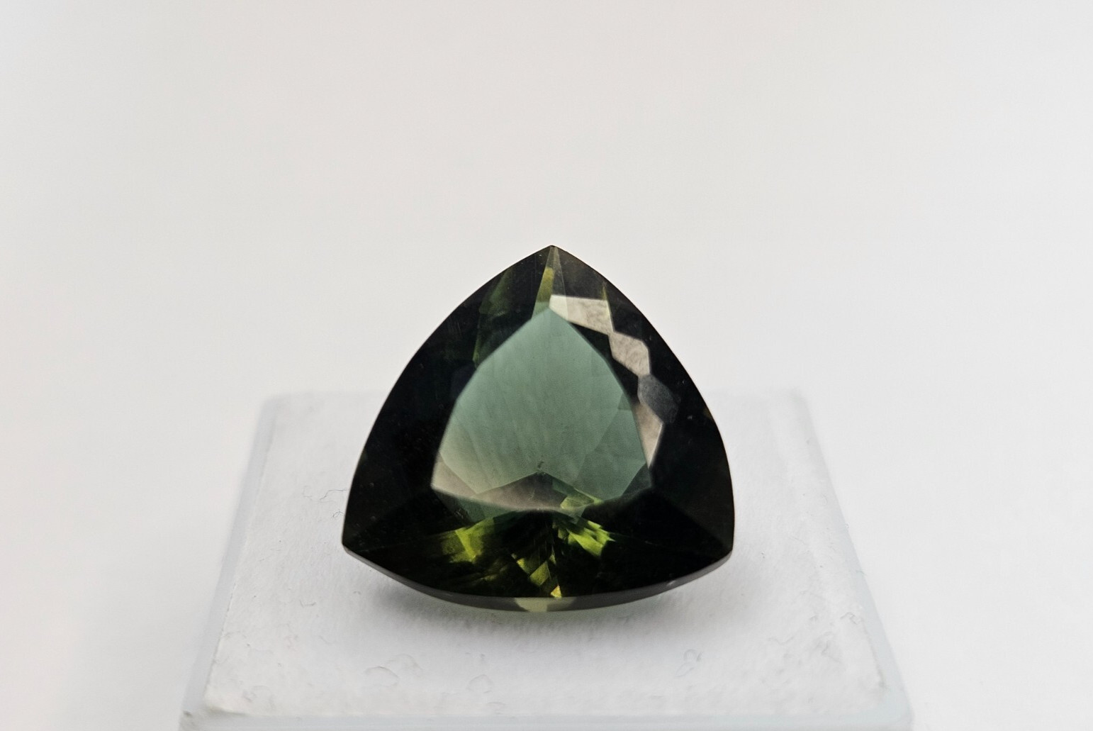 Moldavite Natural Green EGL Certified Trillion Cut 10+ Ct Loose Gemstone