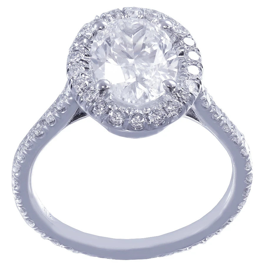Certified Natural 1.2ct VS1 F Oval White Diamond AAA 14K White Gold Wedding Ring