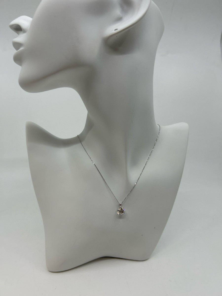 18″ Lab Grown Diamond Necklace Apx 2.0 CT. 14K White Gold 1.95g NEW (SB1109087)