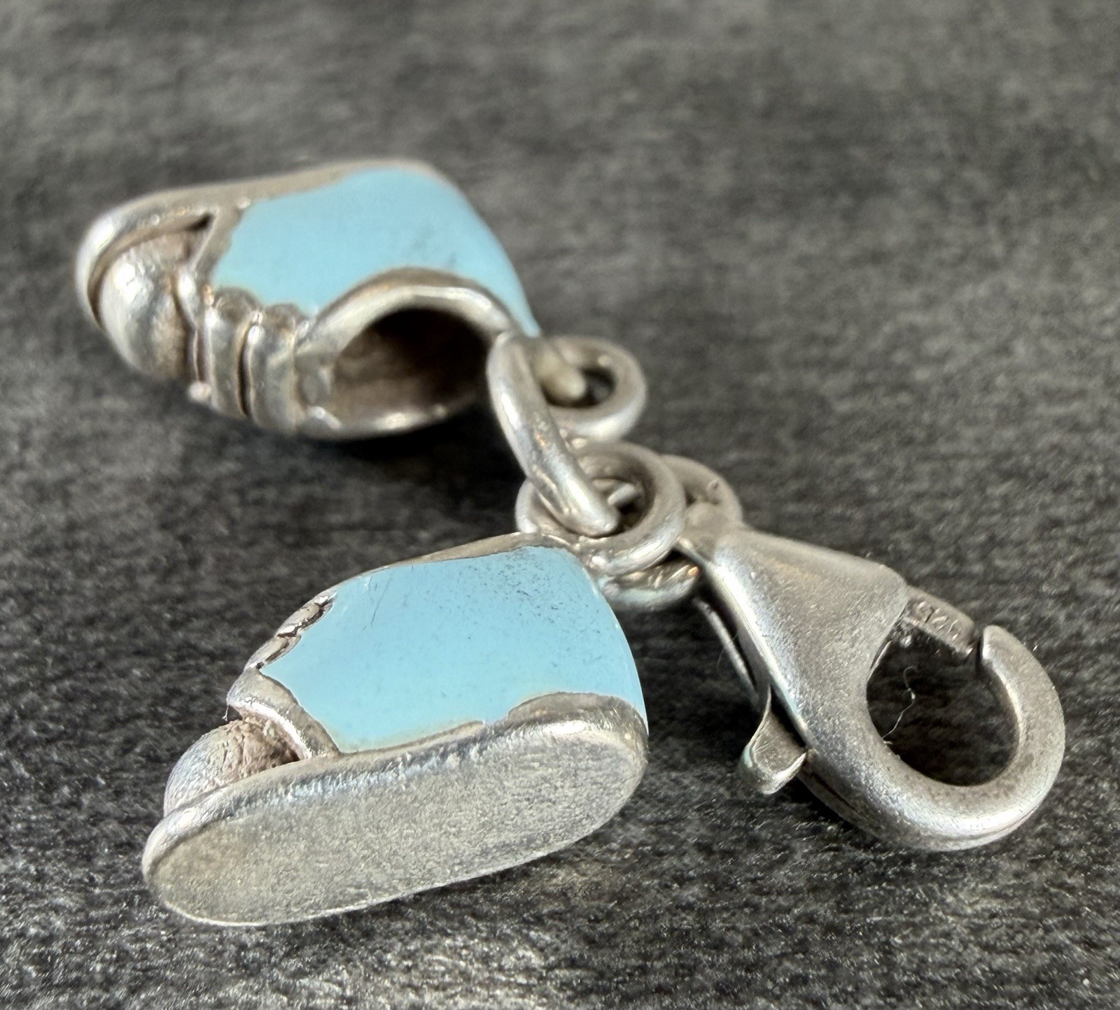 Thomas Sabo Charm Club 925 Blue Boy Baby Shoes Charm 2.6 Grams